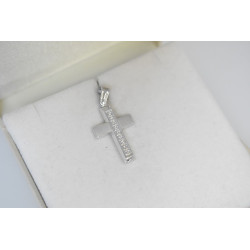 Λευκόχρυσος γυναικείος σταυρός 14 Καρατίων