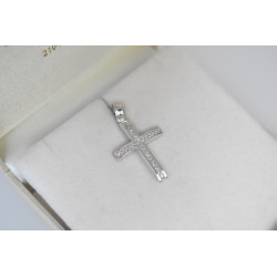 Λευκόχρυσος γυναικείος σταυρός 14 Καρατίων