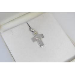 Λευκόχρυσος γυναικείος σταυρός 14 Καρατίων