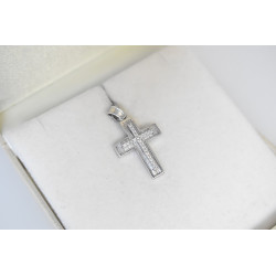Λευκόχρυσος γυναικείος σταυρός 14 Καρατίων