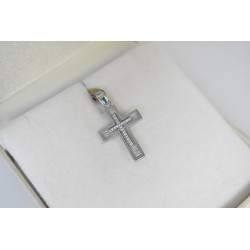 Λευκόχρυσος γυναικείος σταυρός 14 Καρατίων