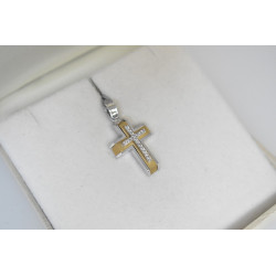 Λευκόχρυσος γυναικείος σταυρός 14 Καρατίων