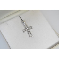 Λευκόχρυσος γυναικείος σταυρός 14 Καρατίων
