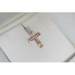 Λευκόχρυσος γυναικείος σταυρός 14 Καρατίων