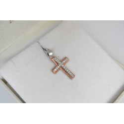 Λευκόχρυσος γυναικείος σταυρός 14 Καρατίων