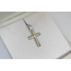 Λευκόχρυσος γυναικείος σταυρός 14 Καρατίων