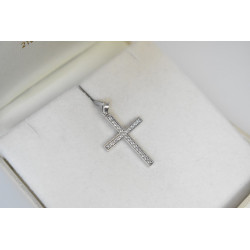 Λευκόχρυσος γυναικείος σταυρός 14 Καρατίων