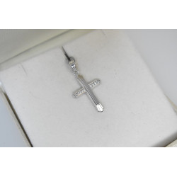 Λευκόχρυσος γυναικείος σταυρός 14 Καρατίων