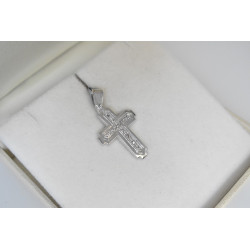 Λευκόχρυσος γυναικείος σταυρός 14 Καρατίων