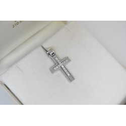 Λευκόχρυσος γυναικείος σταυρός 14 Καρατίων