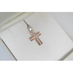Λευκόχρυσος γυναικείος σταυρός 14 Καρατίων