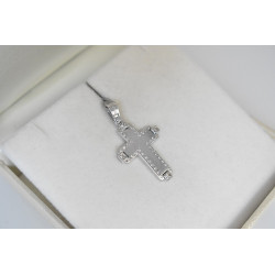 Λευκόχρυσος γυναικείος σταυρός Triantos με αλυσίδα 14 Καρατίων