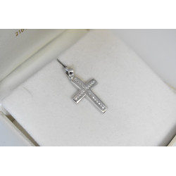 Λευκόχρυσος γυναικείος σταυρός 14 Καρατίων