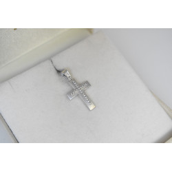 Λευκόχρυσος γυναικείος σταυρός 14 Καρατίων