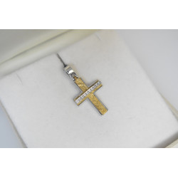 Λευκόχρυσος γυναικείος σταυρός 14 Καρατίων