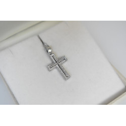 Λευκόχρυσος γυναικείος σταυρός 14 Καρατίων