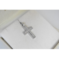 Λευκόχρυσος γυναικείος σταυρός 14 Καρατίων