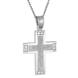 Λευκόχρυσος γυναικείος σταυρός 14 Καρατίων