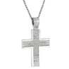 Λευκόχρυσος Ανδρικός σταυρός με αλυσίδα 14 Καρατίων