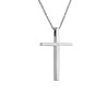 Λευκόχρυσος γυναικείος σταυρός με διαμάντια και αλυσίδα 14 Καρατίων