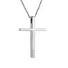 Λευκόχρυσος γυναικείος σταυρός με διαμάντια και αλυσίδα 14 Καρατίων