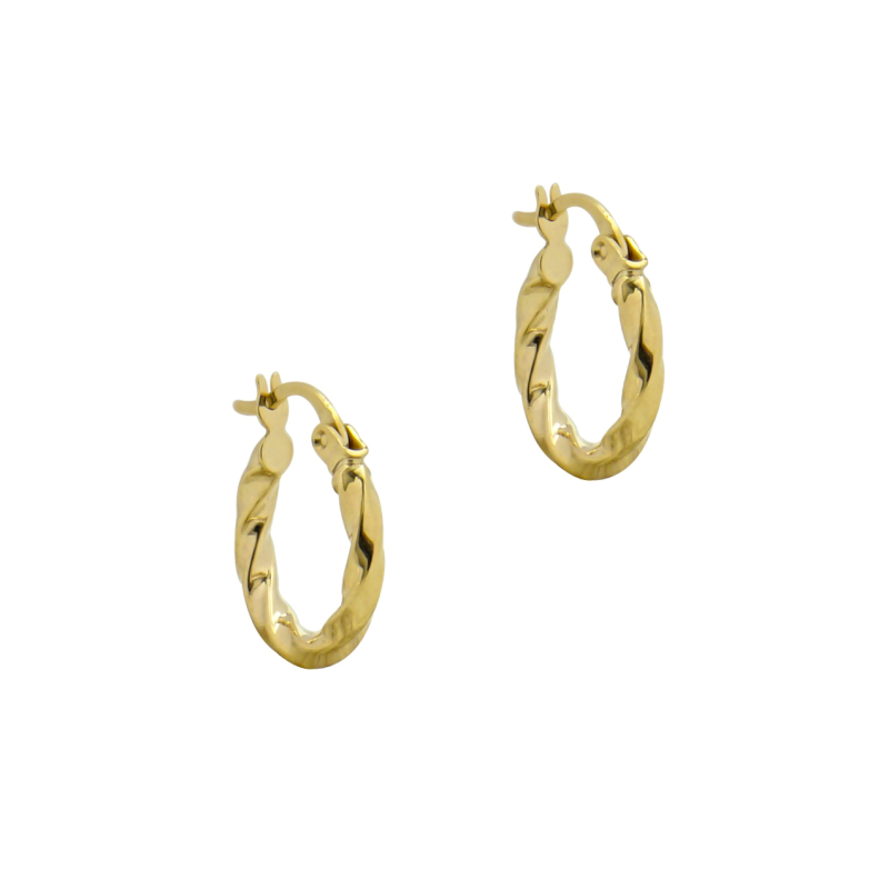 Σκουλαρίκια Κρίκοι γυναικεία Χρυσό απο 14 Καρατίων  στριφτοί