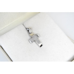 Λευκόχρυσος ανδρικός σταυρός 14 Καρατίων