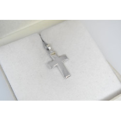 Λευκόχρυσος αντρικός σταυρός 14 Καρατίων