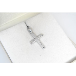 Λευκόχρυσος ανδρικός σταυρός 14 Καρατίων