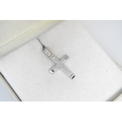 Λευκόχρυσος ανδρικός σταυρός 14 Καρατίων