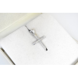 Λευκόχρυσος Ανδρικός σταυρός με αλυσίδα 14 Καρατίων