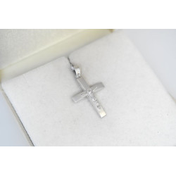 Λευκόχρυσος ανδρικός σταυρός 14 Καρατίων