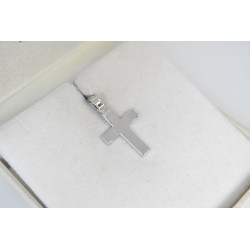 Λευκόχρυσος αντρικός σταυρός 14 Καρατίων