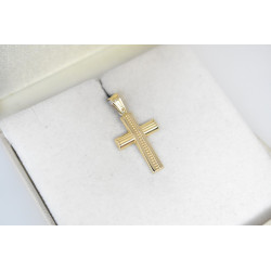 Χρυσός Ανδρικός σταυρός με αλυσίδα 14 Καρατίων