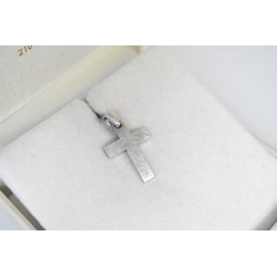 Λευκόχρυσος Ανδρικός σταυρός με αλυσίδα 14 Καρατίων