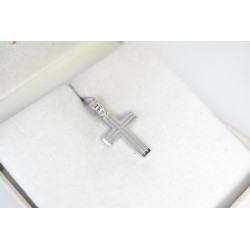 Λευκόχρυσος αντρικός σταυρός 14 Καρατίων