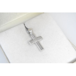 Λευκόχρυσος ανδρικός σταυρός 14 Καρατίων