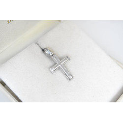 Λευκόχρυσος αντρικός σταυρός 14 Καρατίων