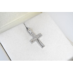 Λευκόχρυσος αντρικός σταυρός 14 Καρατίων
