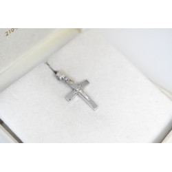 Λευκόχρυσος αντρικός σταυρός 14 Καρατίων