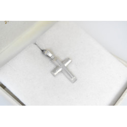 Λευκόχρυσος αντρικός σταυρός 14 Καρατίων