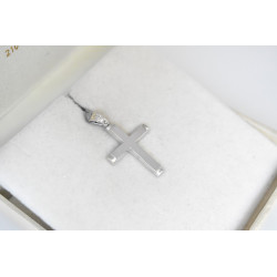 Λευκόχρυσος ανδρικός σταυρός 14 Καρατίων