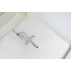 Λευκόχρυσος ανδρικός σταυρός 14 Καρατίων