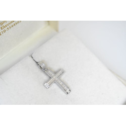 Λευκόχρυσος αντρικός σταυρός 14 Καρατίων