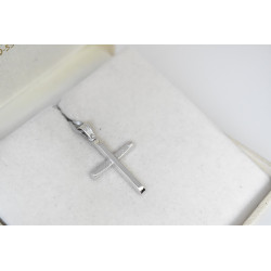Λευκόχρυσος ανδρικός σταυρός 14 Καρατίων