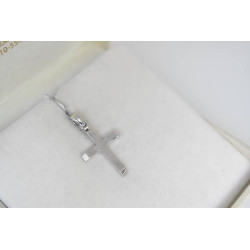 Λευκόχρυσος αντρικός σταυρός 14 Καρατίων