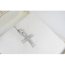Λευκόχρυσος γυναικείος σταυρός 14 Καρατίων