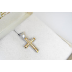 Λευκόχρυσος γυναικείος σταυρός 14 Καρατίων
