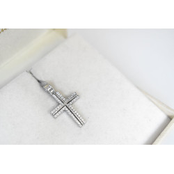 Λευκόχρυσος γυναικείος σταυρός 14 Καρατίων