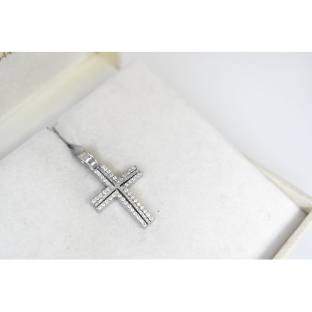 Λευκόχρυσος γυναικείος σταυρός 14 Καρατίων